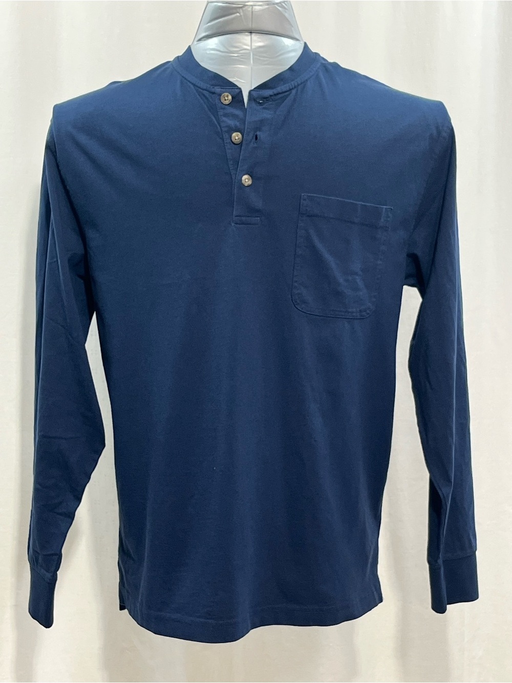 RedHead Navy Long Sleeve Henley with Chest Pocket men every day casual work 1434